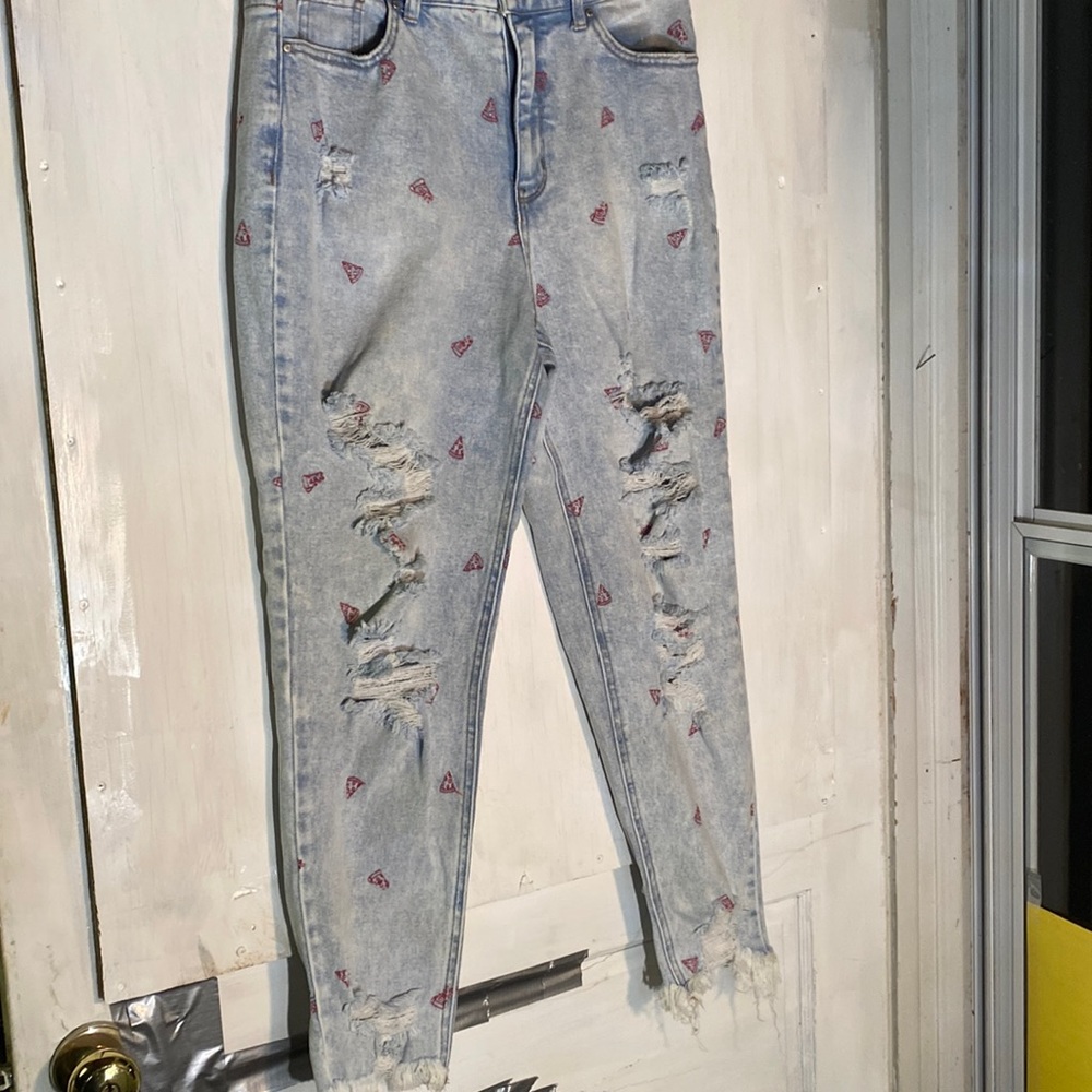 Tinsel Town New W/out Tags Pizza Slice Stretchy Sz 13 Jeans 🍕